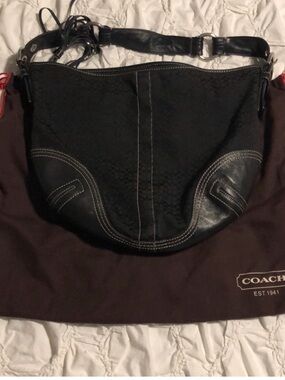 Y2K Coach Black Leather Patch purse